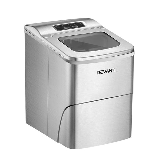 Devanti Portable Ice Cube Maker - Silver | Auzzi Store