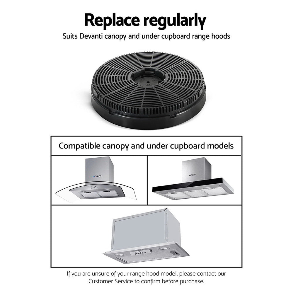 Devanti Range Hood Rangehood Carbon Charcoal Filters Under Cupboard Replacement For Ductless Ventless | Auzzi Store