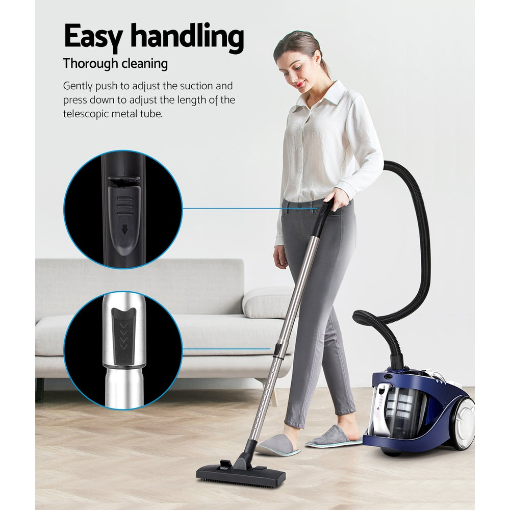 Devanti Vacuum Cleaner Bagless Cyclone Cyclonic Vac Home Office Car 2200W Blue | Auzzi Store