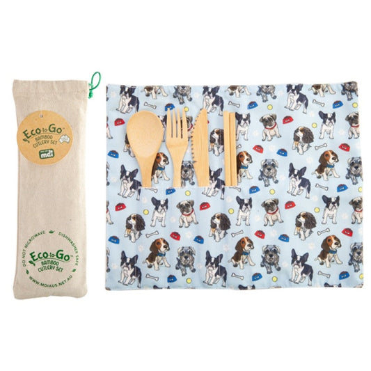 Dogs Eco-to-Go Bamboo Cutlery Set | Auzzi Store