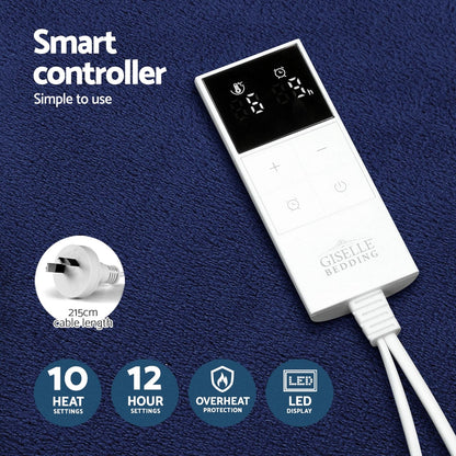 Giselle Electric Throw Rug Heated Blanket Washable Snuggle Flannel Winter Green