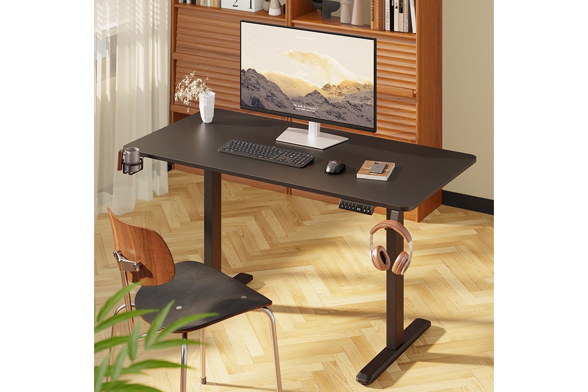 Ergolux Electric Dual Motor Standing Desk 140 x 70cm (Black)