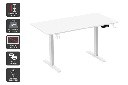 Ergolux Electric Dual Motor Standing Desk 140 x 70cm (White)