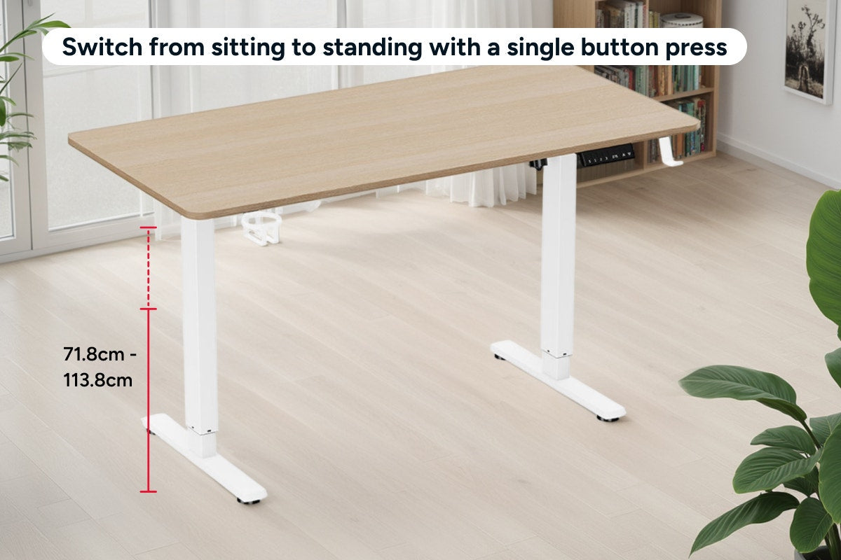Ergolux Electric Standing Desk 140 x 70cm (Oak/White)