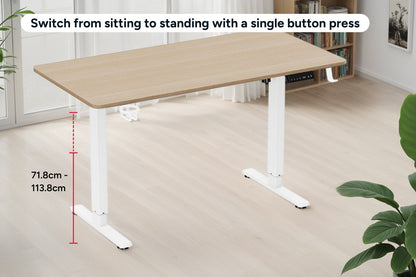 Ergolux Electric Standing Desk 140 x 70cm (Oak/White)