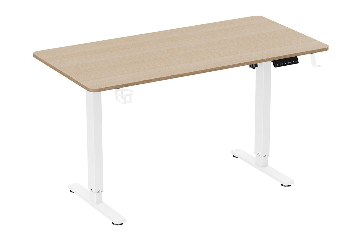 Ergolux Electric Standing Desk 140 x 70cm (Oak/White)
