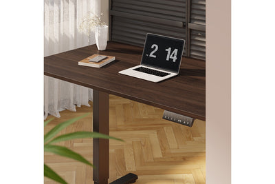 Ergolux Electric Standing Desk 140 x 70cm - Walnut/Black
