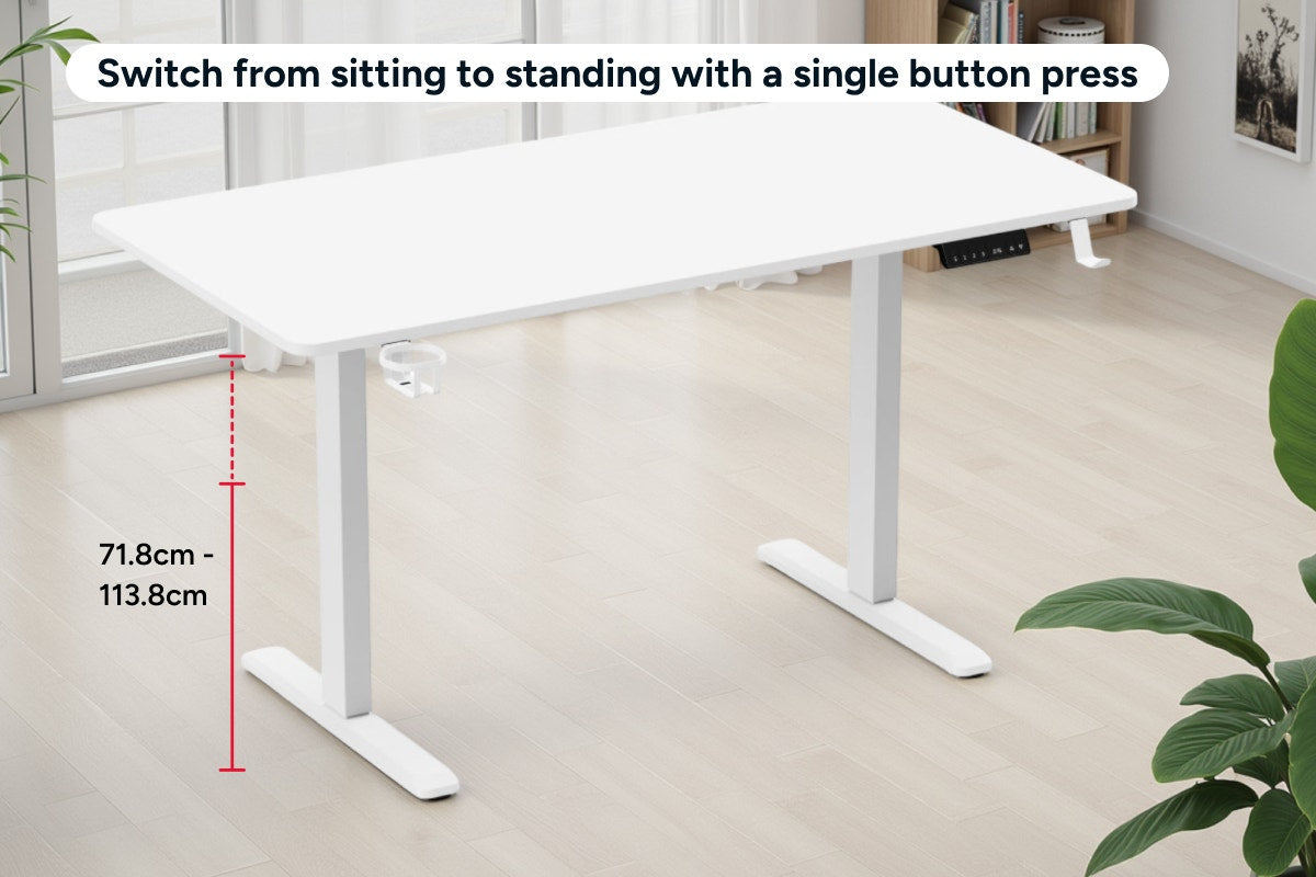 Ergolux Electric Standing Desk 140 x 70cm (White/White)
