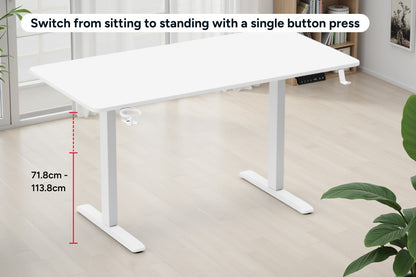Ergolux Electric Standing Desk 140 x 70cm (White/White)