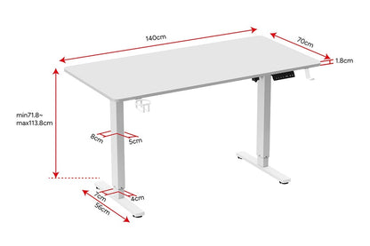 Ergolux Electric Standing Desk 140 x 70cm (White/White)