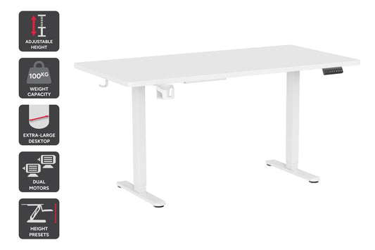 Ergolux Electric Dual Motor Standing Desk 180 x 80cm (White/White)