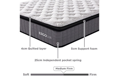 Ergolux 34cm Bamboo Euro Top Mattress (Single)