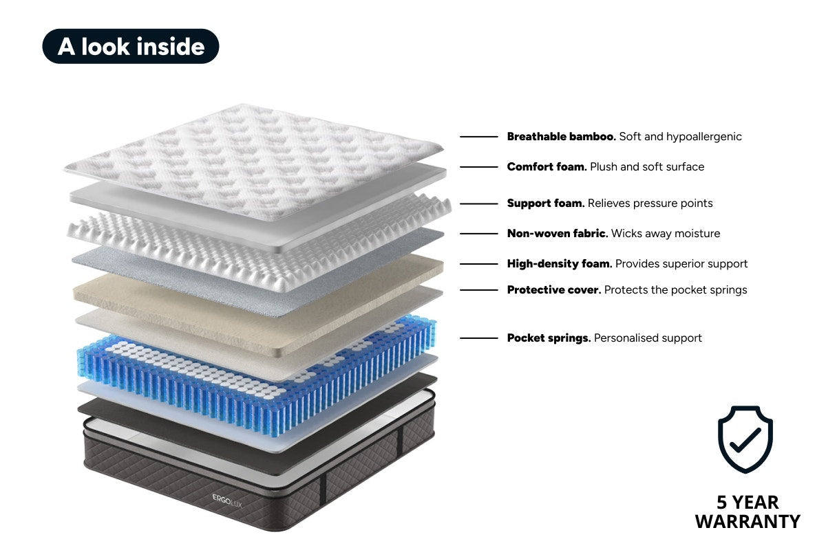 Ergolux Elite Bamboo Pocket Spring Mattress (King)