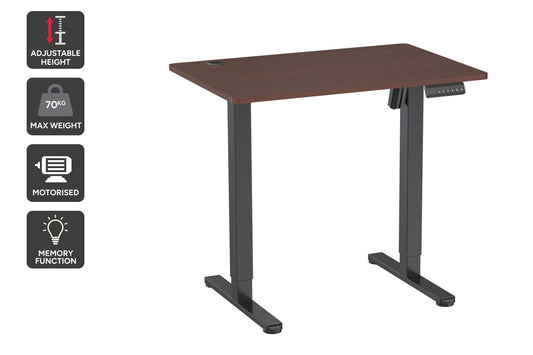 Ergolux Electric Standing Desk 90 x 60cm (Walnut/Black)
