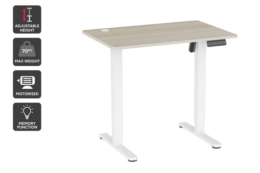 Ergolux Electric Standing Desk 90 x 60cm (Oak/White)