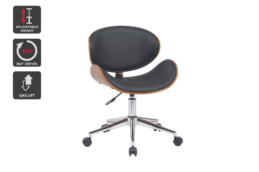 Ergolux Bentwood Office Chair (Black/Walnut)