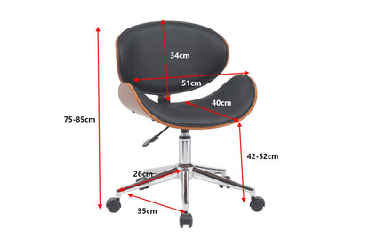 Ergolux Bentwood Office Chair (Black/Walnut)