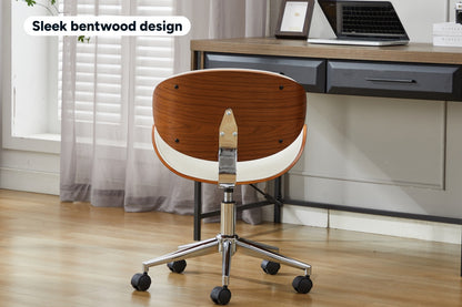 Ergolux Bentwood Office Chair (White/Walnut)
