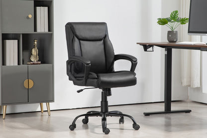 Ergolux Boston Padded Mid Back Office Chair (Black)