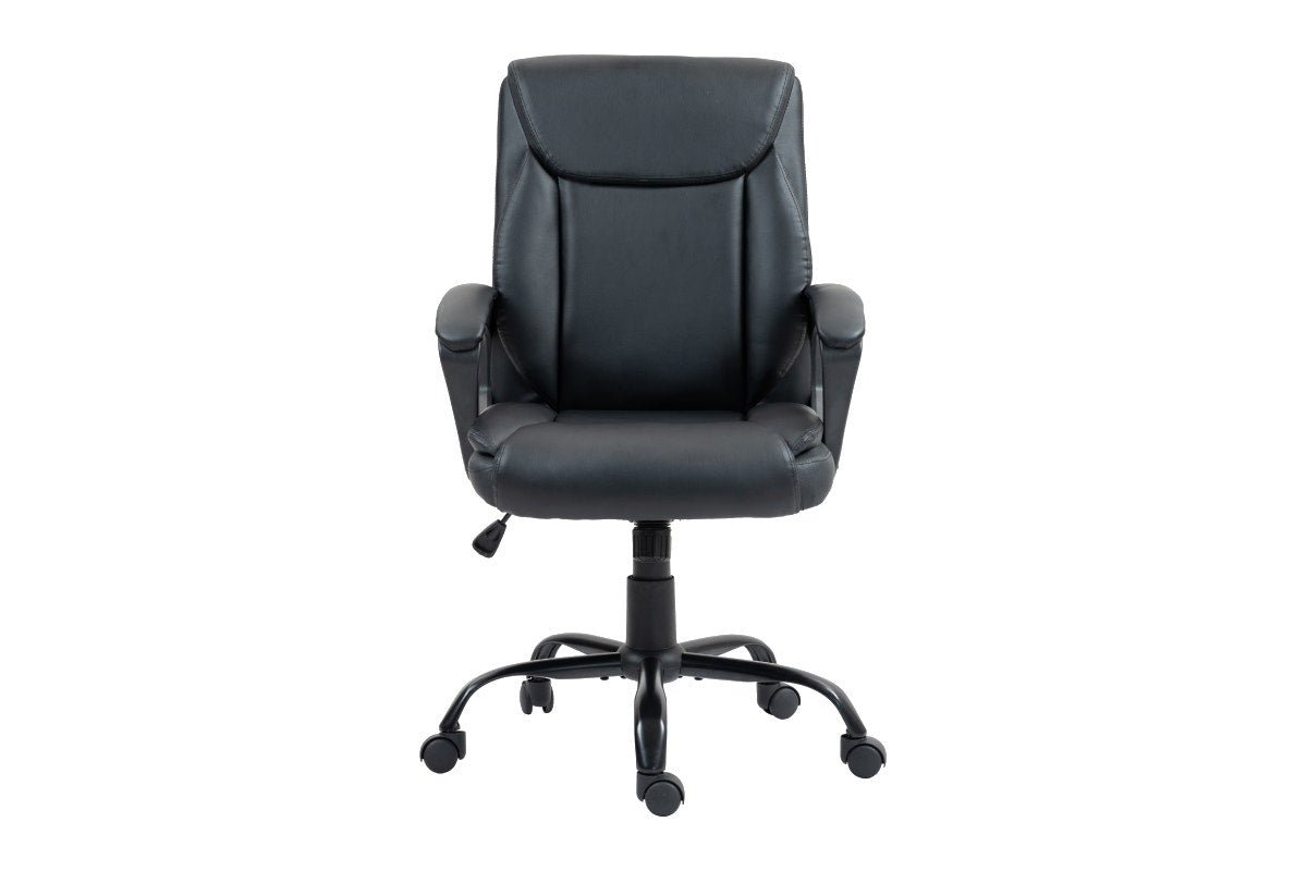 Ergolux Boston Padded Mid Back Office Chair (Black)