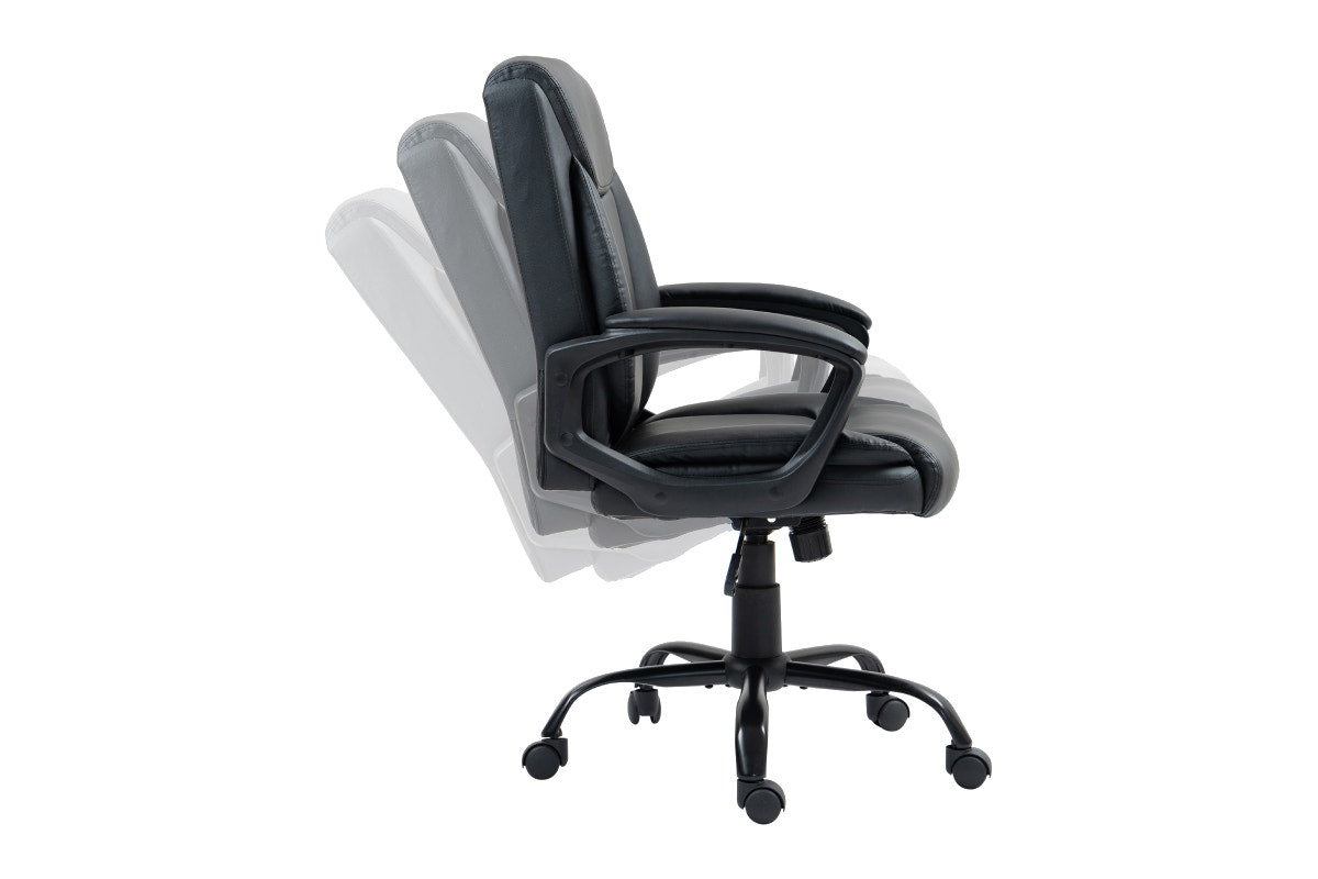 Ergolux Boston Padded Mid Back Office Chair (Black)