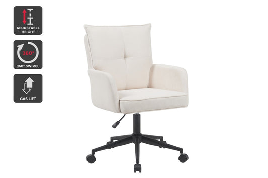Ovela Betty Fabric Office Chair (Beige/Black) - Auzzistore