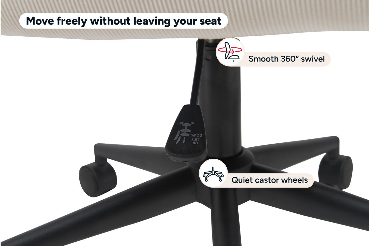 Ergolux Betty Fabric Office Chair (Beige/Black)