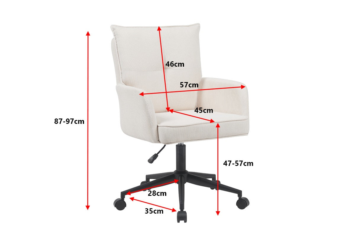 Ergolux Betty Fabric Office Chair (Beige/Black)