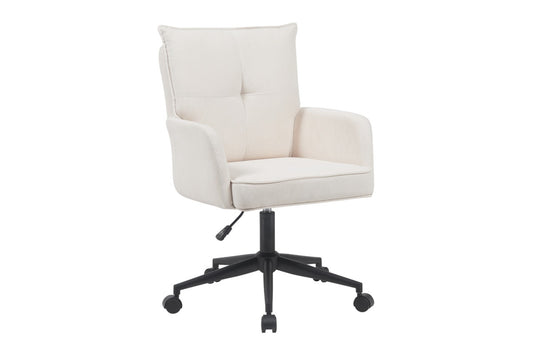Ovela Betty Fabric Office Chair (Beige/Black) - Auzzistore