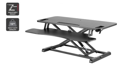Ergolux Pro Height Adjustable Sit Stand Desk Riser 95cm (Black)