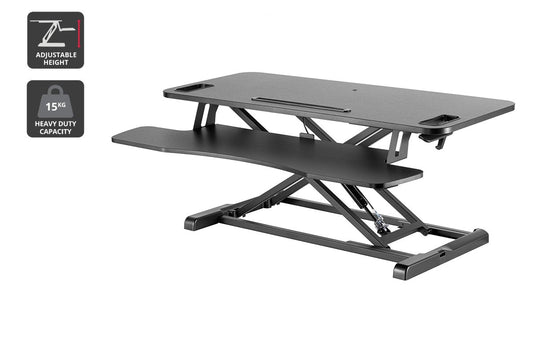 Ergolux Pro Height Adjustable Sit Stand Desk Riser 95cm (Black)