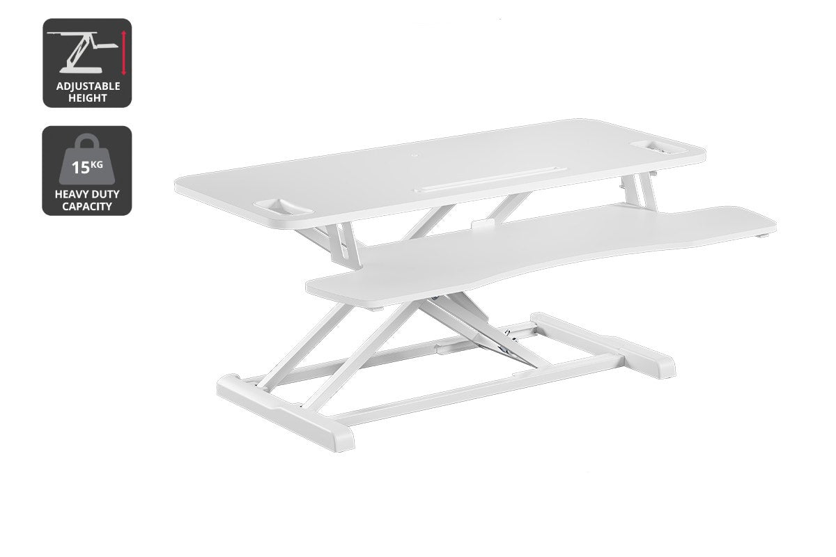 Ergolux Pro Height Adjustable Sit Stand Desk Riser 95cm (White)