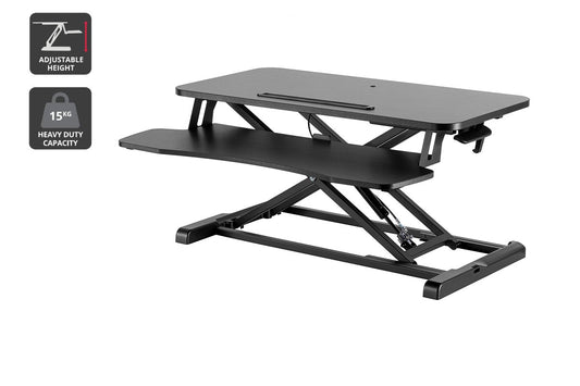 Ergolux Pro Height Adjustable Sit Stand Desk Riser 80cm (Black)