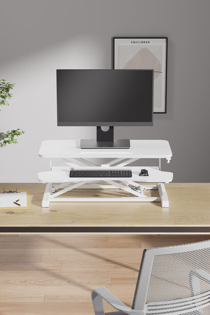 Ergolux Pro Height Adjustable Sit Stand Desk Riser 80cm (White)
