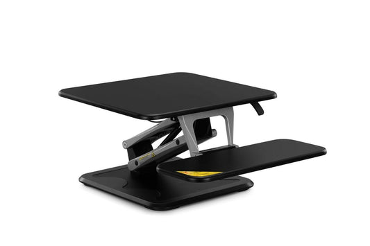 Ergolux Lite Height Adjustable Sit Stand Desk Riser (Small, Black)