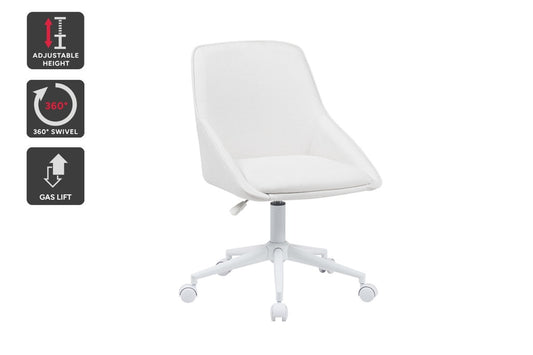 Ergolux Daisy Linen Office Chair (Beige/White)
