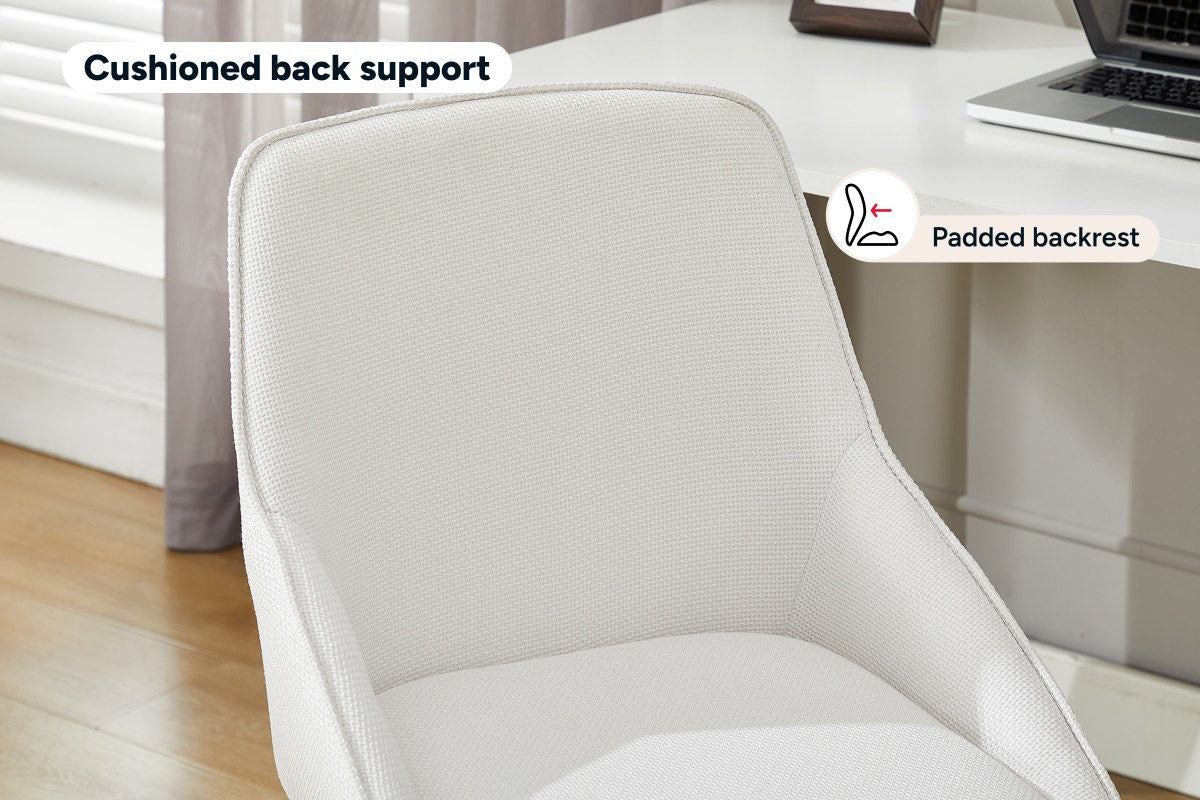 Ergolux Daisy Linen Office Chair (Beige/White)