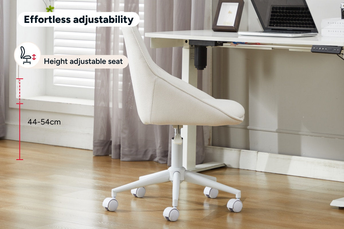 Ergolux Daisy Linen Office Chair (Beige/White)