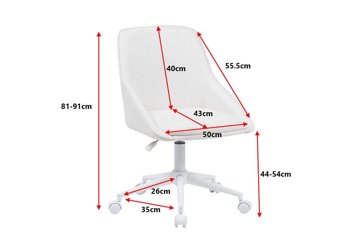 Ergolux Daisy Linen Office Chair (Beige/White)
