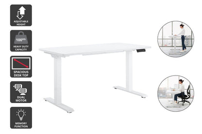 Ergolux Electric Dual Motor Standing Desk (White)