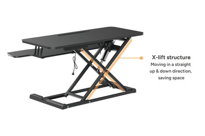 Ergolux EZ Pro Electric Height Adjustable Sit Stand Desk Riser 95cm (Black)