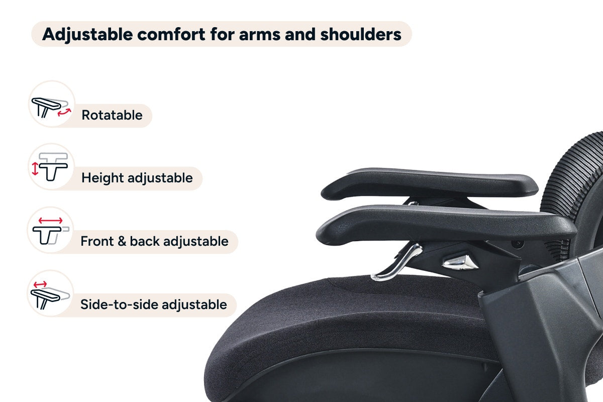 Ergolux Elite Ergonomic Foam Office Chair with Footrest (Black)