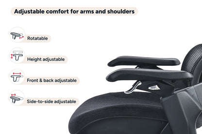 Ergolux Elite Ergonomic Foam Office Chair with Footrest (Black)