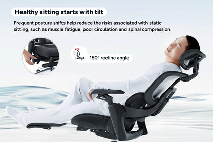 Ergolux Elite Ergonomic Foam Office Chair with Footrest (Black)