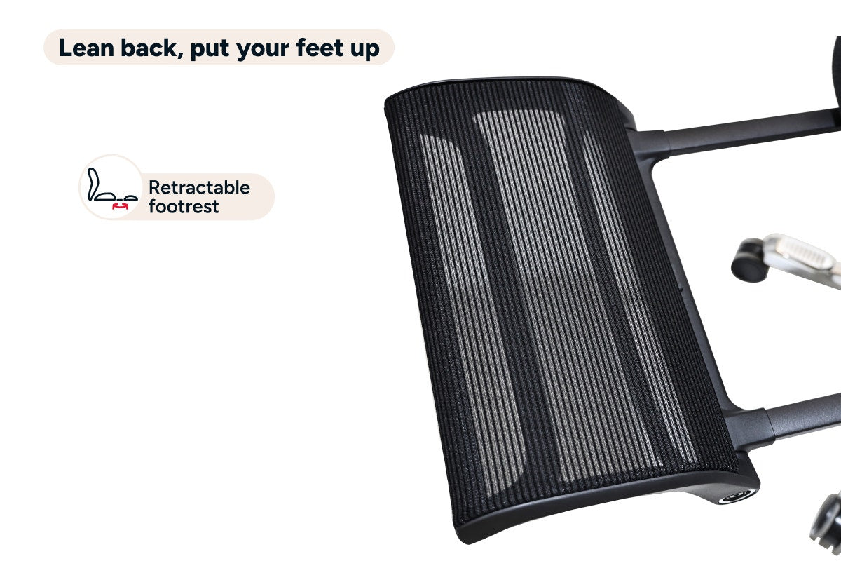 Ergolux Elite Ergonomic Foam Office Chair with Footrest (Black)