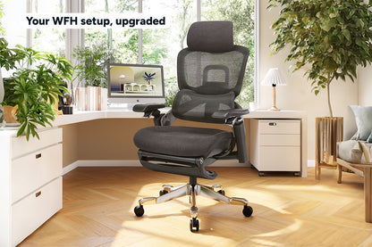 Ergolux Elite Ergonomic Foam Office Chair with Footrest (Black)