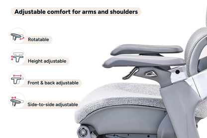 Ergolux Elite Ergonomic Foam Office Chair with Footrest (Grey)