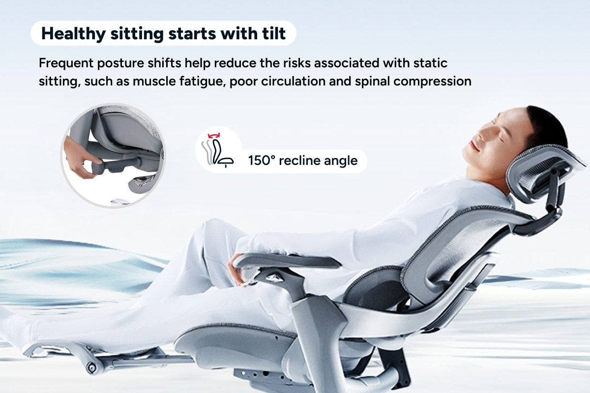 Ergolux Elite Ergonomic Foam Office Chair with Footrest (Grey)