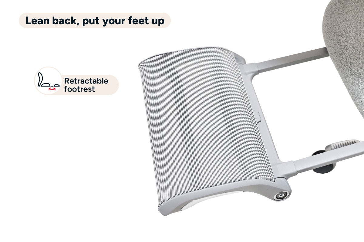 Ergolux Elite Ergonomic Foam Office Chair with Footrest (Grey)