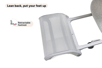 Ergolux Elite Ergonomic Foam Office Chair with Footrest (Grey)